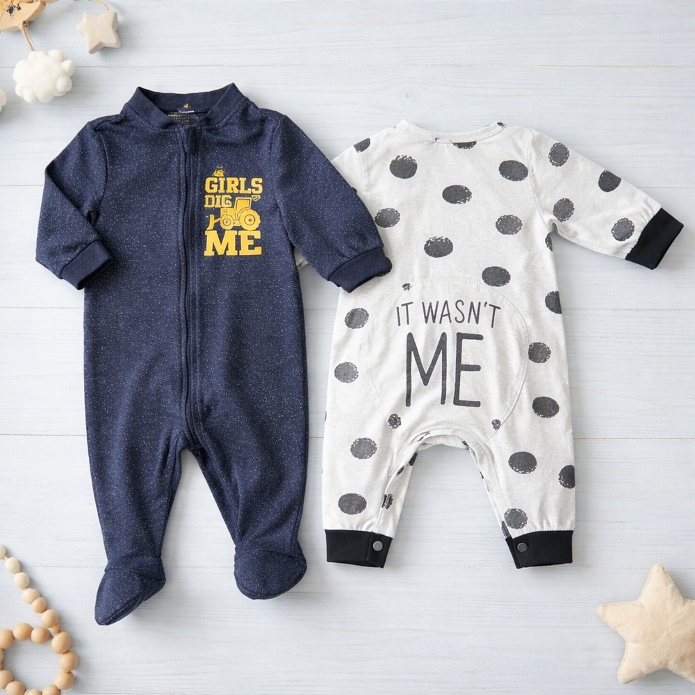 5/$25 George Baby Boys Sleeper And  Romper Lot 3-6 Months